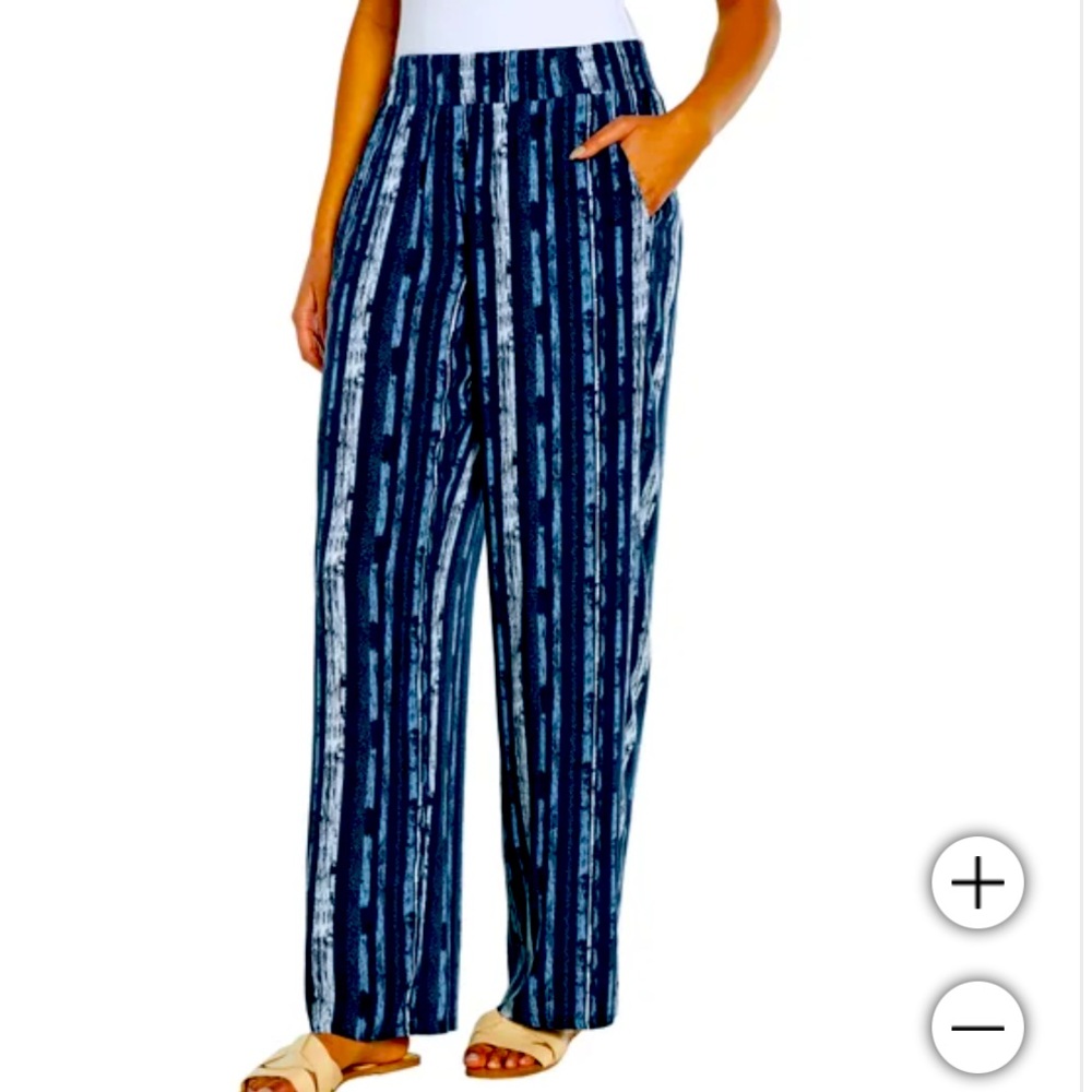 NWT Three Dots Navy Pull-On Pants